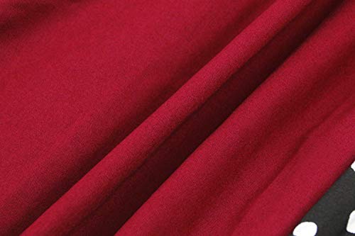 Vintage Polka Dot Rockabilly A-Line Dress - Wine Red