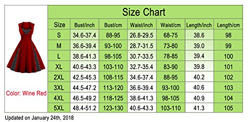 Vintage Polka Dot Rockabilly A-Line Dress - Wine Red