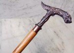 Vintage Brass Wolf Handle Walking Stick Gift