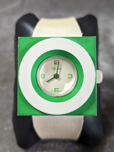 Mid Century Modern Wind Up White/Green Watch