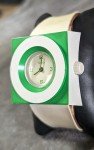Mid Century Modern Wind Up White/Green Watch