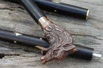 Wolf Head Walking Stick with Antique Brass Handle