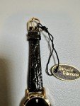 Vintage Ladies Watch with Diamond Chip - Black Band