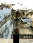 Antique Brass Skull Handle Walking Cane