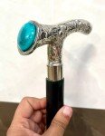 Victorian Style Antique Brass Wooden Walking Cane