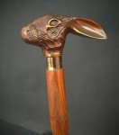 Rabbit Head Handle Antique Victorian Walking Cane