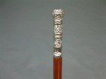 Antique Victorian Wooden Walking Stick with Brass Handle