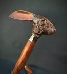 Rabbit Head Handle Antique Victorian Walking Cane