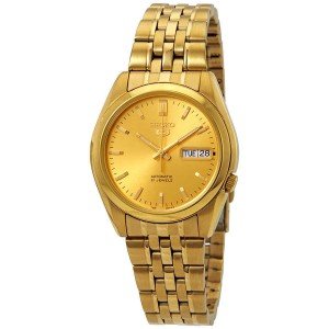 Seiko Men's Gold Dial Automatic Watch SNK366K