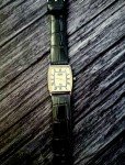 Men's Vintage Slim Tank Barrel Silver Watch