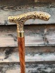 Antique Solid Brass Handle Wooden Walking Stick