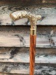 Antique Solid Brass Handle Wooden Walking Stick