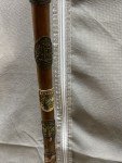 Vintage Badge Walking Cane, 35-Inch