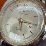 Vintage Hamilton Electric Watch with Black Leather Strap