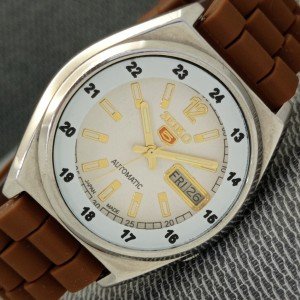 Vintage Seiko 5 Automatic Men's Watch – White Dial