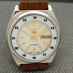 Vintage Seiko 5 Automatic Men's Watch – White Dial
