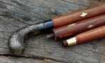 Men's Vintage Wooden Cane with Brass Handle