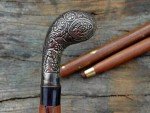 Men's Vintage Wooden Cane with Brass Handle