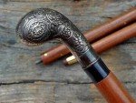 Men's Vintage Wooden Cane with Brass Handle