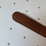 Vintage Gold Tone Camel Watch with Brown Leather Band