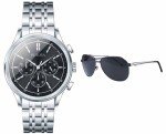 Bulova Men's Aviator Watch and Sunglasses Set