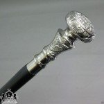 Vintage Wooden Walking Cane with Brass Handle