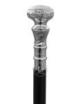 Vintage Wooden Walking Cane with Brass Handle