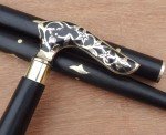 Victorian Wooden Walking Stick with Brass Handle