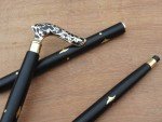 Victorian Wooden Walking Stick with Brass Handle