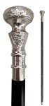Vintage Wooden Walking Cane with Brass Handle