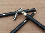 Victorian Wooden Walking Stick with Brass Handle
