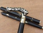 Victorian Wooden Walking Stick with Brass Handle