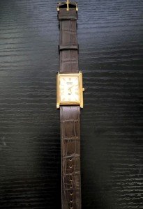Seiko Slim Tank Vintage Leather Wrist Watch