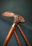 Vintage Victorian Rabbit Head Walking Cane Stick