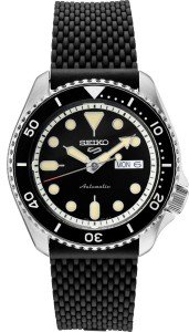 Seiko 5 Sports Men's Black Stainless Steel Watch