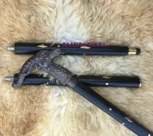 Dragon Head Wooden Walking Stick Cane - Vintage Style