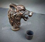 Wolf Head Handle Wooden Walking Stick - Vintage Gift
