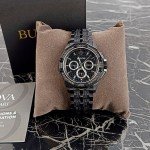 Bulova Men's Crystal Octava Quartz Watch - Silver & Black