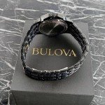 Bulova Men's Crystal Octava Quartz Watch - Silver & Black