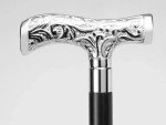 Vintage Victorian Chrome Cane with Brass Handle