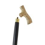 Vintage Victorian Wooden Cane with Brass Handle