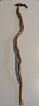 Knotted Wood Cane Walking Stick with Horn Handle