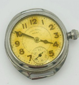 1930s Ingersoll Vintage Wrist Watch - Yellow Dial