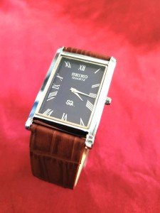 Rare Vintage Seiko Slim Tank Men's Leather Watch