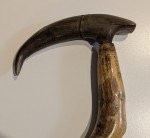 Knotted Wood Cane Walking Stick with Horn Handle