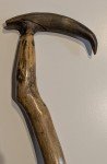 Knotted Wood Cane Walking Stick with Horn Handle