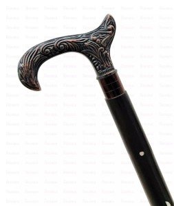 Vintage Inlaid Wooden Walking Stick Cane - 37