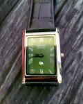 Vintage Slim Tank Quartz Men's Leather Watch