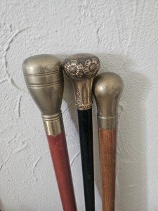 Set of 3 Vintage Brass Walking Sticks