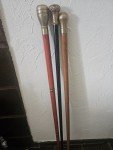 Set of 3 Vintage Brass Walking Sticks